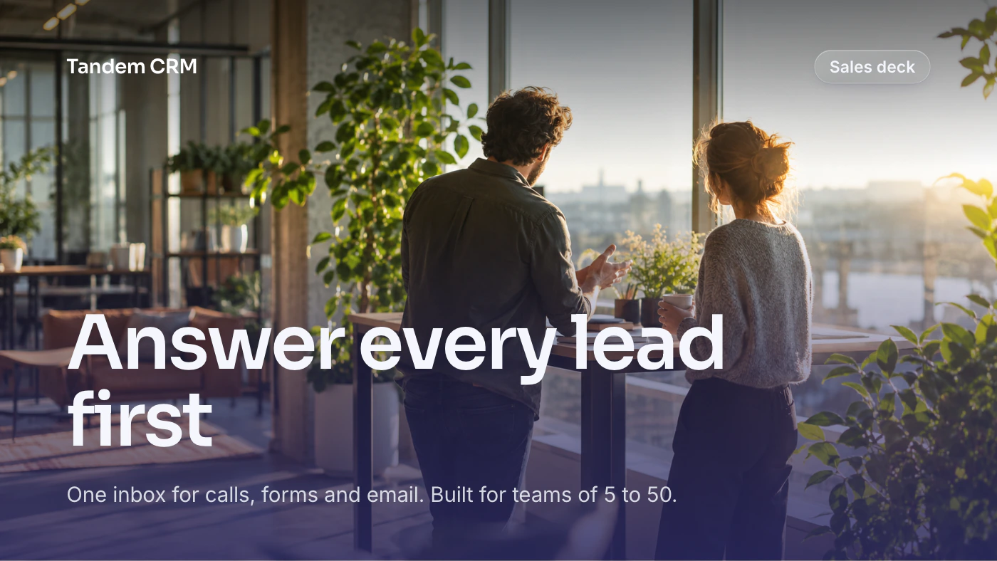 Sales deck cover: an open-plan office